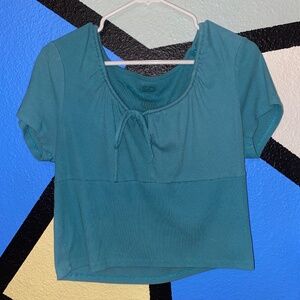 blue crop top